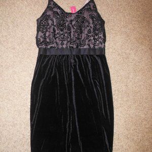 NWT Xhilaration Large Velour Flocked Cutouts Fancy Midi Little Black Dress